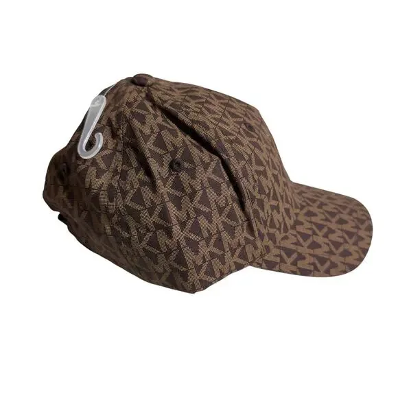 Michael Kors MK Logo Monogram Baseball Cap brown/tan adjustable strap OS - NWT - Picture 2 of 7